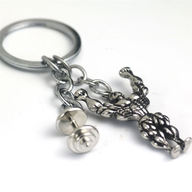 Мужские брелки для спортзала фитнеса брелок из нержавеющей стали бодибилдинга