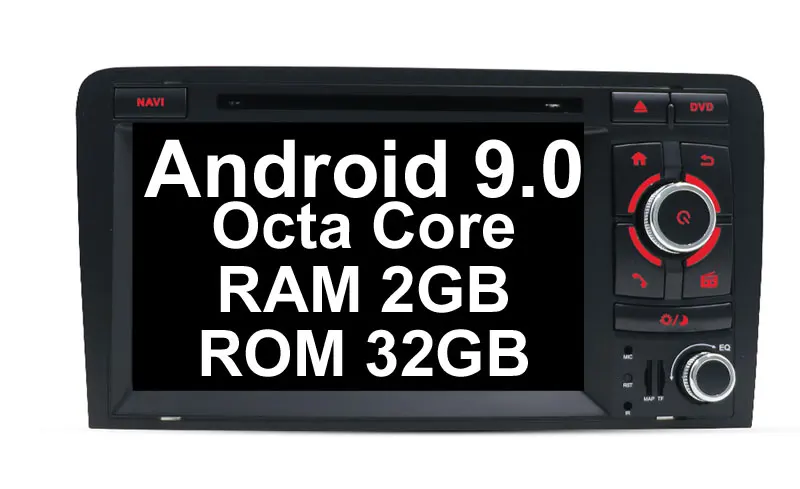 Android 9.0 2G32G Bosion 7 дюймов HD 2 Din автомагнитола стерео Android 9,0 Восьмиядерный dvd-плеер Мультимедиа Навигация gps для Audi A3 8P 2003-2011 - Цвет: Android 9.0 2G32G