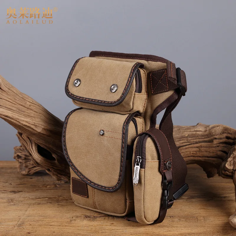 

new fashion men casual waist bag Fanny pack waterproof canvas waist packs Military leg bag travel Motorcycle thigh bag 4 colors