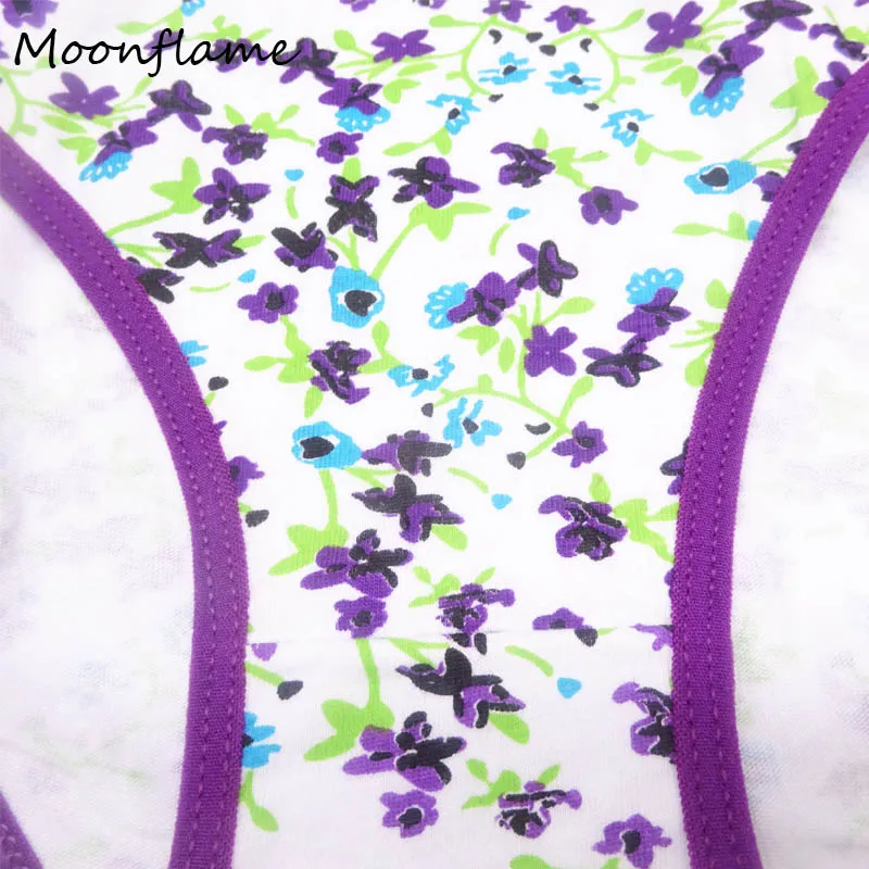 Moonflme 5 шт./лот цветочный принт хлопок женские трусы M L XL 86795