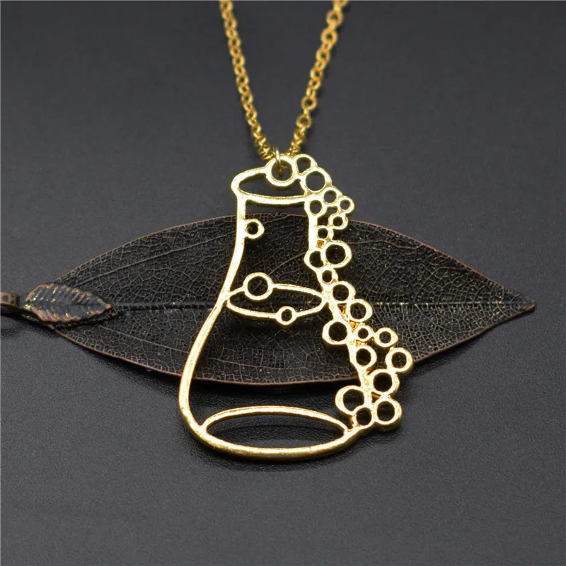 Прямая поставка новая трендовая емкость Erlenmeyer ожерелье Колба для лаборатории по