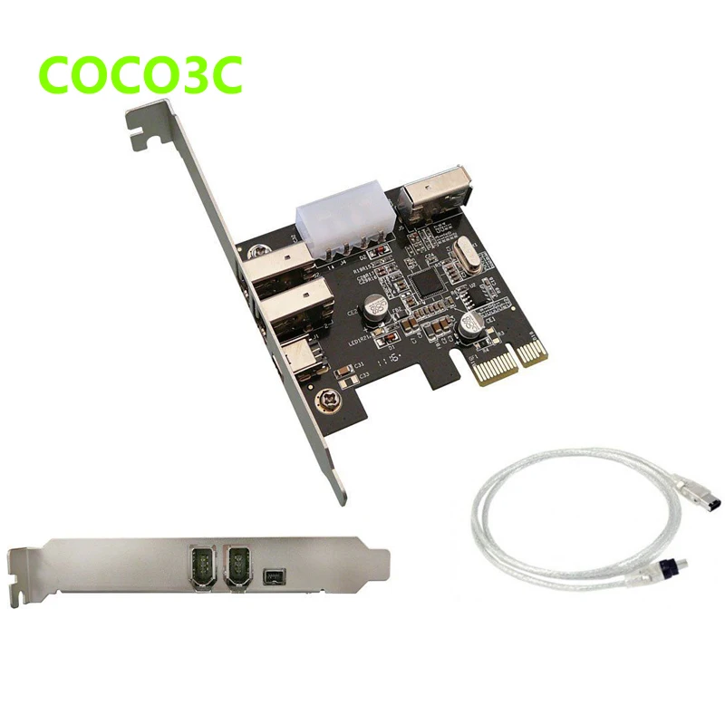 PCie 3 IEEE 1394A контроллер карты совершенное видео/аудио Firewire портов для PCI Express