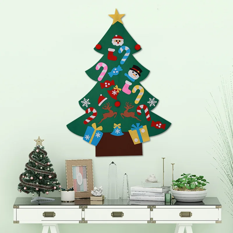 DIY войлочная Рождественская елка для Chritmas украшения дома набор стен магазин