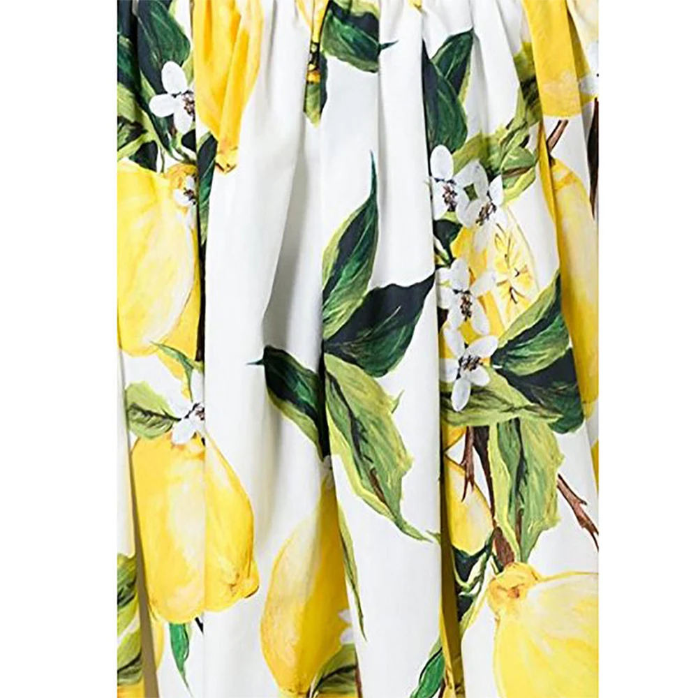 Женская юбка летние лимонные Листья печати элегантные юбки 2017 женские вечерние