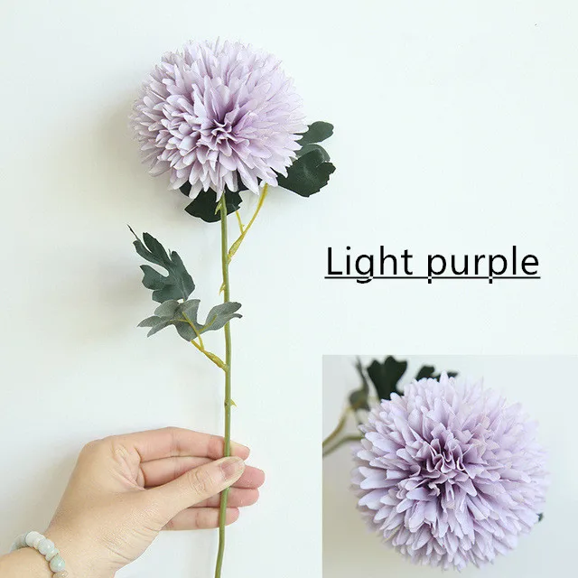Light purple Одуванчик цветок шар помпон искусственный цветок домашний Рождественский Декор Свадебный держащий цветок дорога свинец поддельный цветок стена - Цвет: Light purple