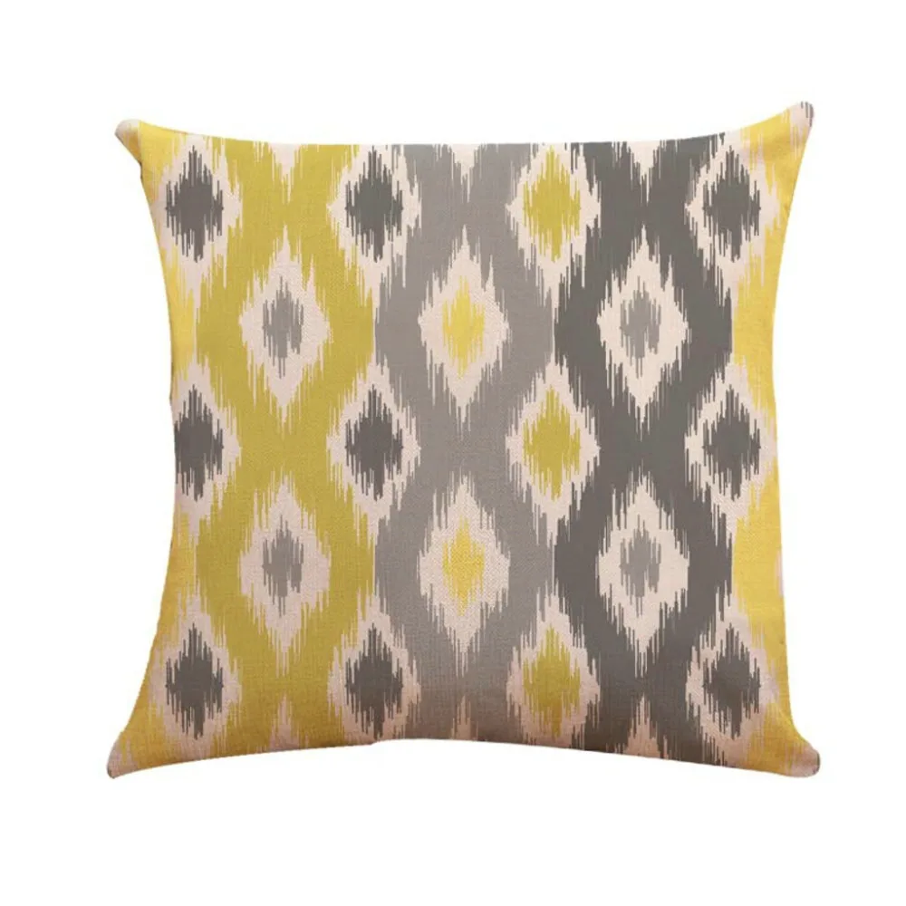 Подушка желтые чехлы на декоративные подушки пледы наволочка диван автомобиль