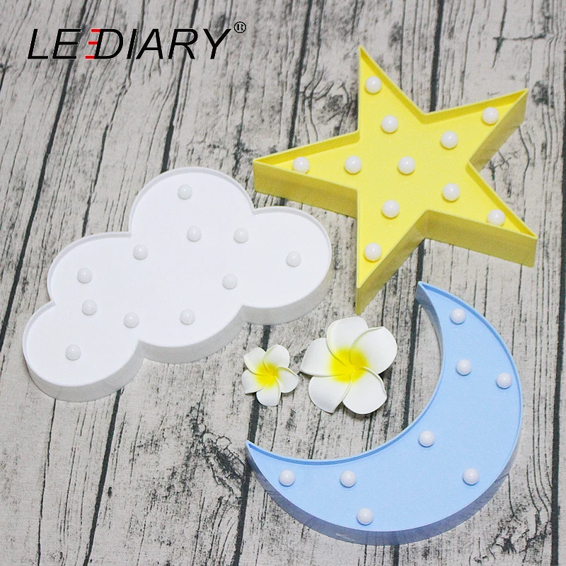 LEDIARY милым изображением облачка с луны и звезд LED 3D светильник Ночной Дети игрушка