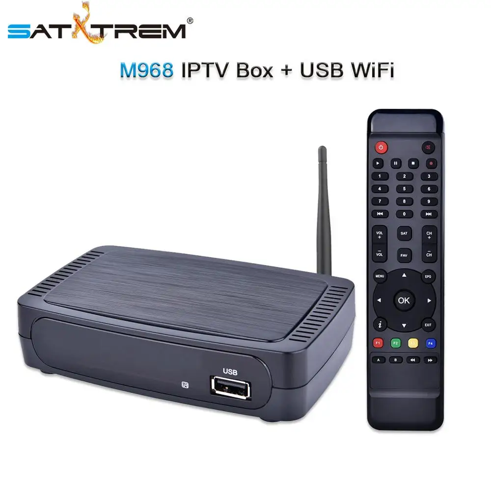 Satxtrem коробка M968 IPTV Set-top Box OTT Интернет ТВ коробка H.265 1080P+ RT5370 USB Wi-Fi, Сталкер Media Player - Цвет: M968 Add USB WiFi