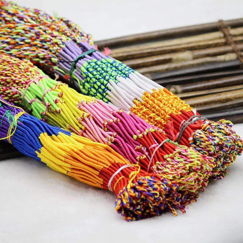 100 шт плетеные веревки Браслеты Дружбы Ручной Работы Шарм/браслет|Плетеные