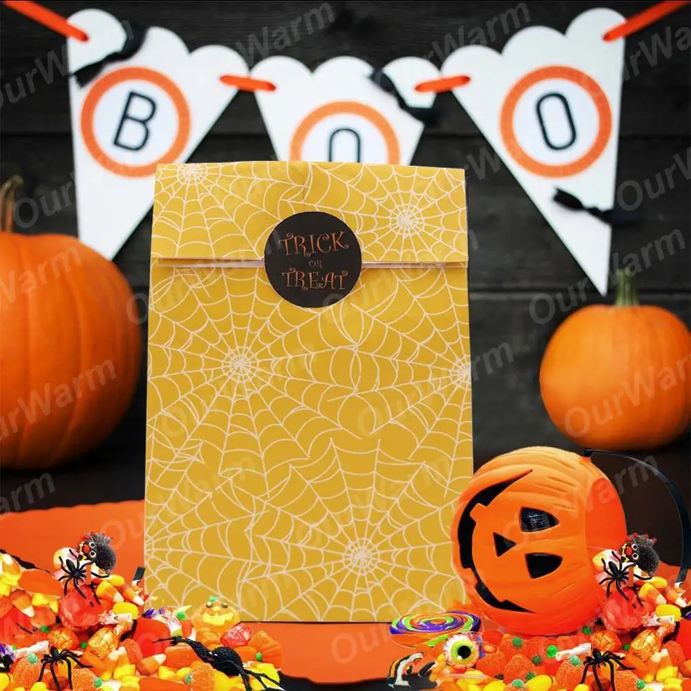 Теплый 36 шт на Хэллоуин с надписью Trick или Treat сумки Шесть стилей партии пользу и