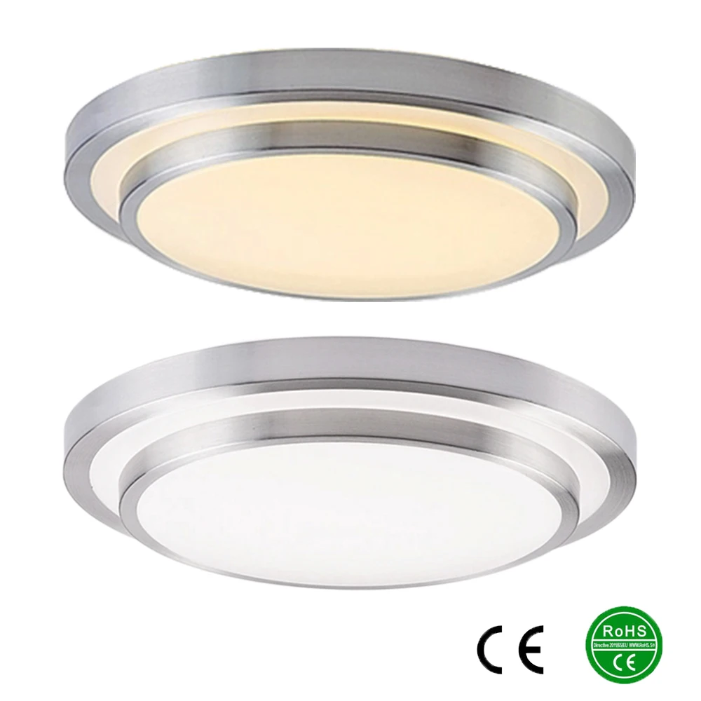 Светодиодный потолочный светильник диаметр 350 мм алюминий + акриловый