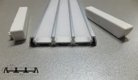 anodized aluminum 3 rows led strip light channel housing w oyster white cover and end caps 0300cm length ok free shipping