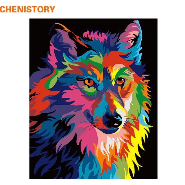 20 CHENISTORY, предварительно оформленный Лев, сделай сам, краска по номерам, животное, современная настенная художественная картина, Акриловая Краска на холсте для домашнего декора, произведение искусства - Цвет: 20