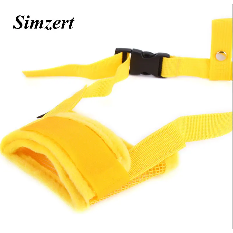 Simzert Muzzles нейлоновая дышащая анти укус Собака Рот Набор Регулируемый Размер Пэт