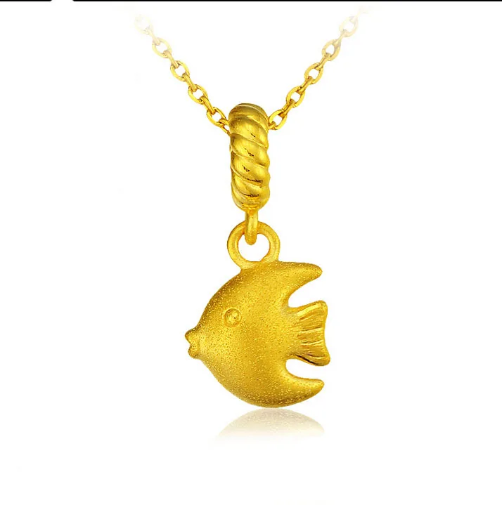 

August Pure 24k Yellow Gold Ocean Fish Pendant 1.31g