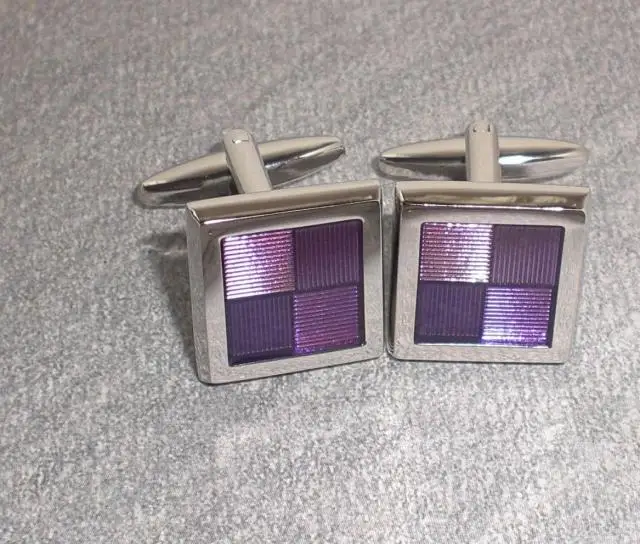 

Free shipping Customize cufflinks parallel-chord cufflinks square purple cufflinks cufflinks wholesale