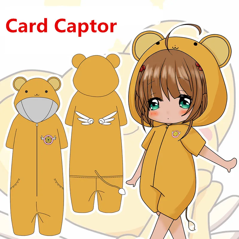 Pajamas Карнавальные костюмы с героями аниме «Captor KINOMOTO SAKURA CERBERUS»; летние комбинезоны для детей и взрослых; банный халат; пижамы с капюшоном; одежда для сна; Новинка - Цвет: Pajamas