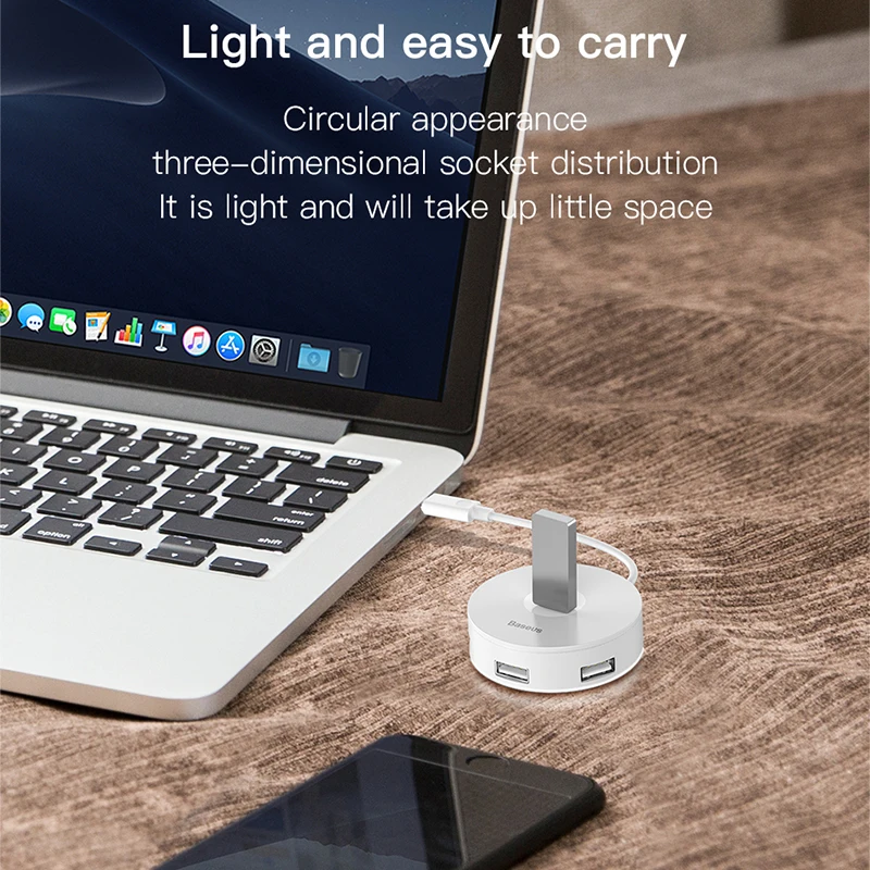 Baseus USB 3 0 4 портовый usb концентратор 5 Гбит/с адаптер Type C компьютер ПК для Macbook