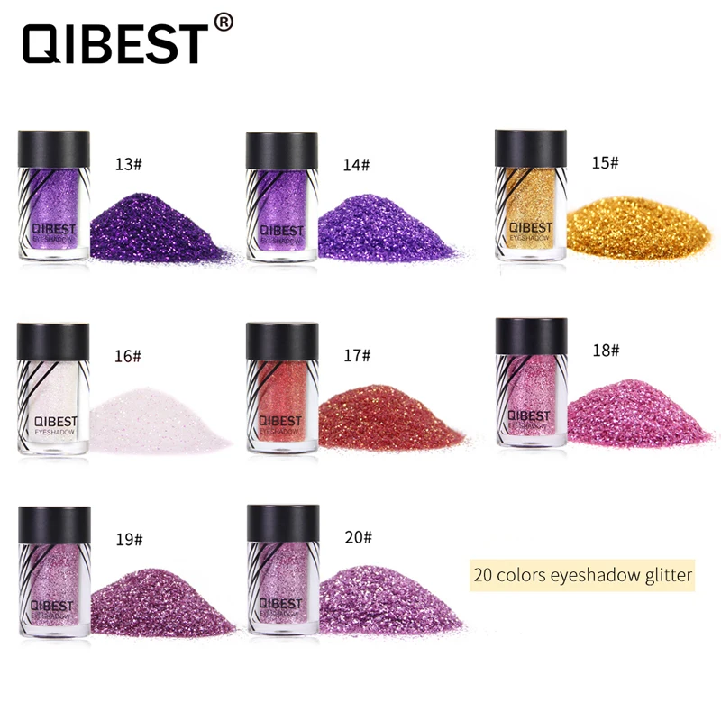 Qibest тени для век блеск косметика отблеск водонепроницаемые Свободные Тени