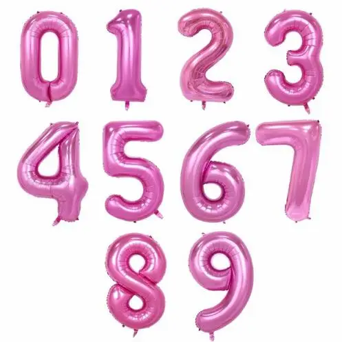 Pink 40 дюймов розовое цвета: золотистый, серебристый градиент номер Фольга воздушные шары День рождения Свадебные украшения Рисунок шар вечерние Globos - Цвет: Pink
