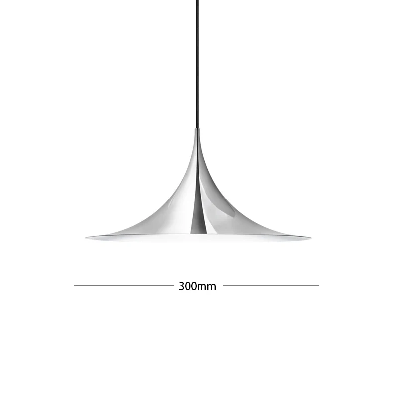 Streamlined Horn Hanging Lamp Designer of Minimalist Danish Hanging Lamp Restaurant Modern Bar Soft Lustres Pendentes Lighting - Цвет корпуса: silver  30cm