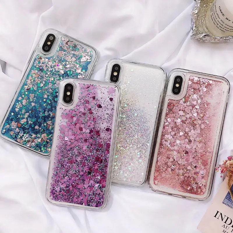Glitter Dynamic Liquid Silicone Quicksand Case For Xiaomi Mi 8 SE A2 Lite Redmi 6A Note 6 Pro S2 Poco F1 Transparent Clear Cover | Мобильные