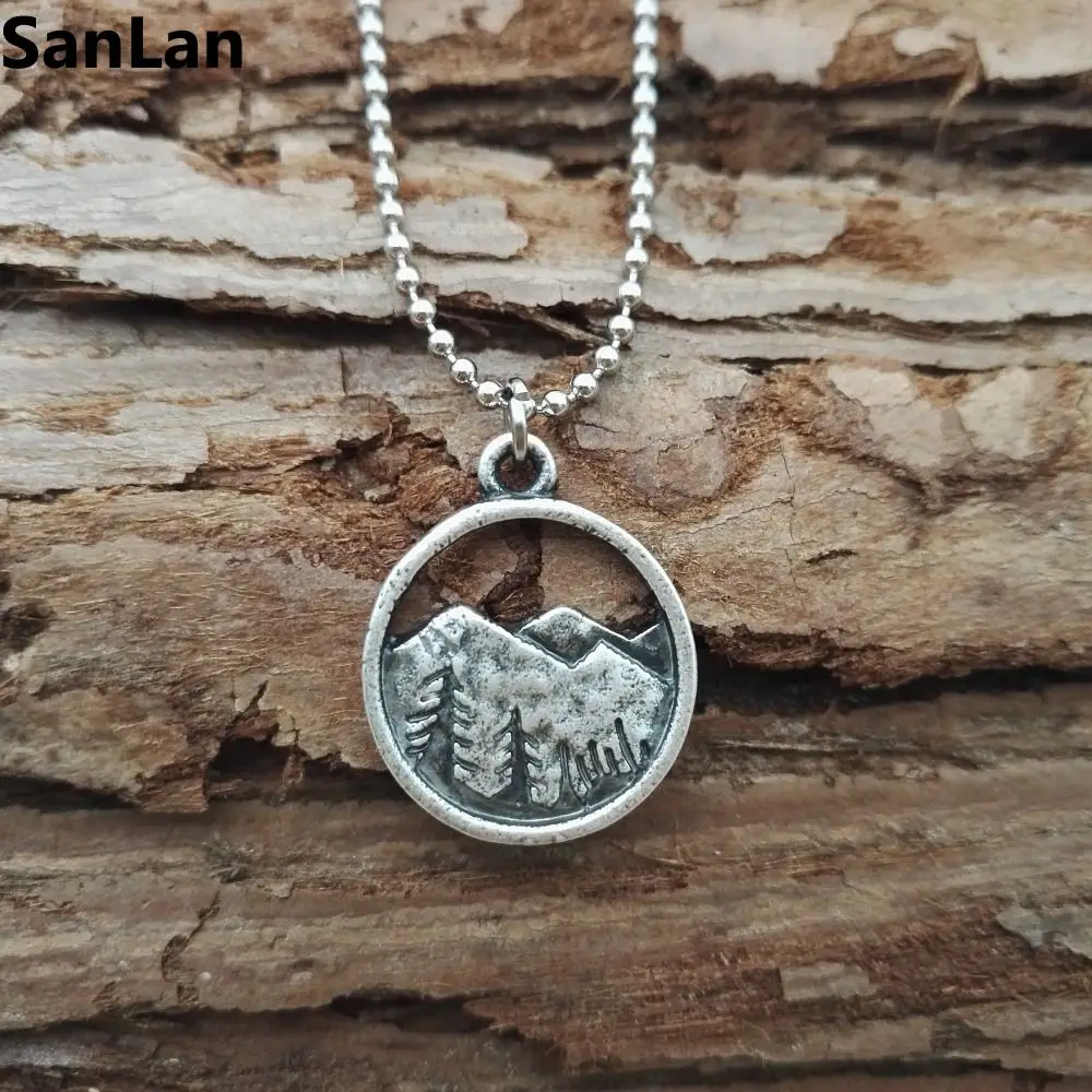 10 предметов Милые принты Зимние детские носки Модные горный пейзаж ожерелье