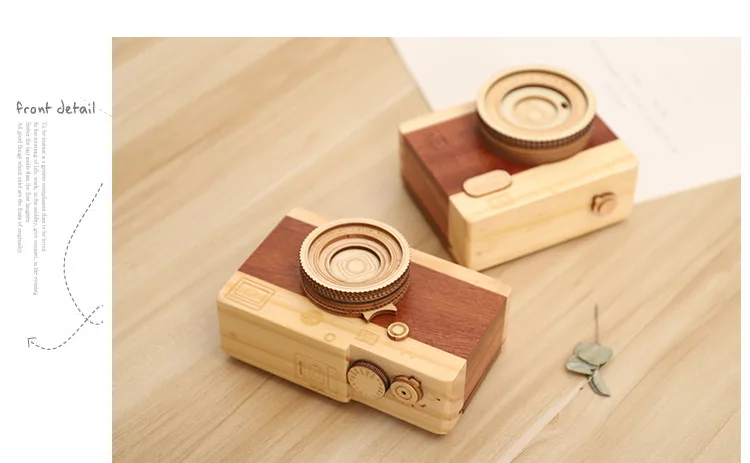 Креативная деревянная камера музыкальная шкатулка украшение для дома ZAKKA День Святого Валентина День рождения Подарочная Музыкальная Коробка reactive ретро модели камеры