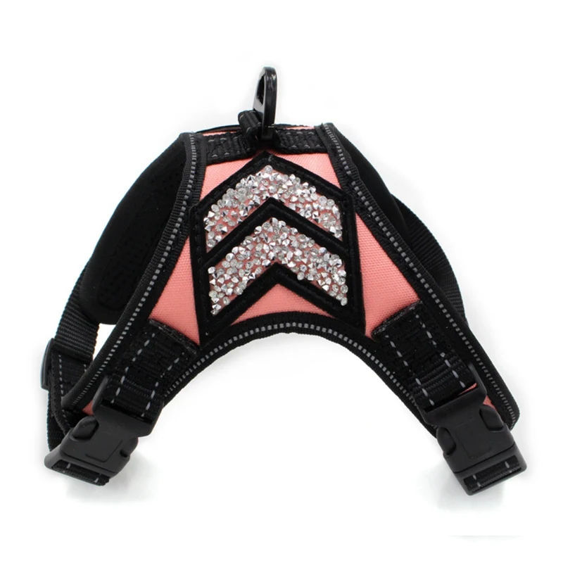 Сбруя для собак жилет Bling Стразы Светоотражающий Поводок нейлоном производства