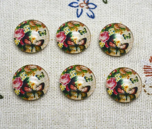 Горячая распродажа 20 шт. 12 мм ручной фотография стекло Cabochons камеи ( бабочка L-005 ) |