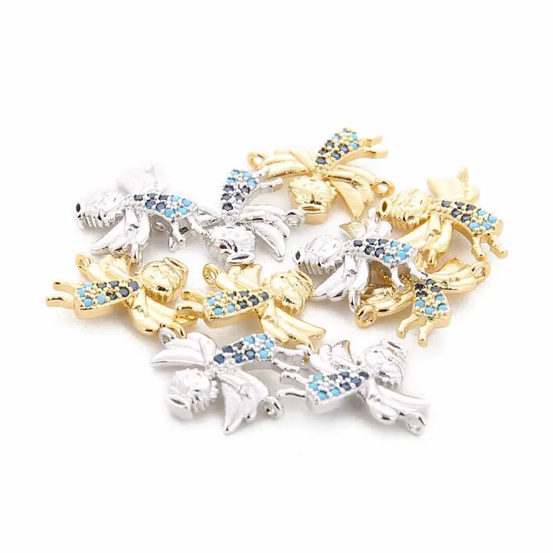 SAUVOO 2 шт родий/золото цвет маленькая девочка угол шаблон Плавающий Шарм 14 5x16 мм