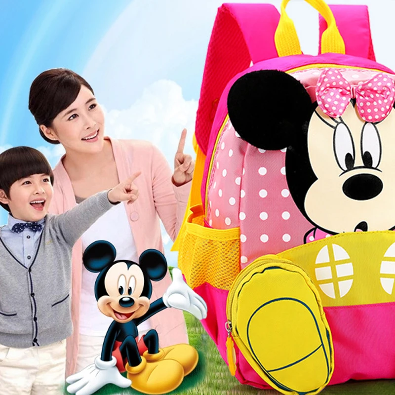 Плюшевый рюкзак disney Микки Минни Микки Маус, сумки для детей, детские рюкзаки, школьная сумка для девочек, подарки на день рождения для мальчиков
