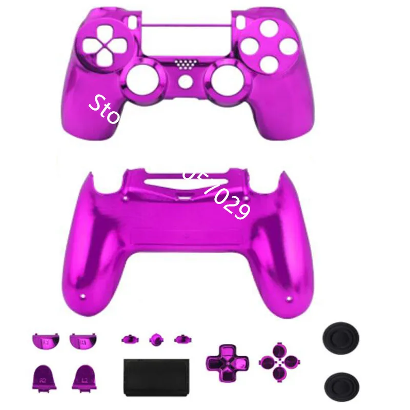 Purple JDS040 JDM040 PS4 PRO 4,0 V2 контроллер хромированная обшивка корпуса Оболочка Чехол Кнопка мод комплект Замена для Playstation 4 Pro - Цвет: Purple