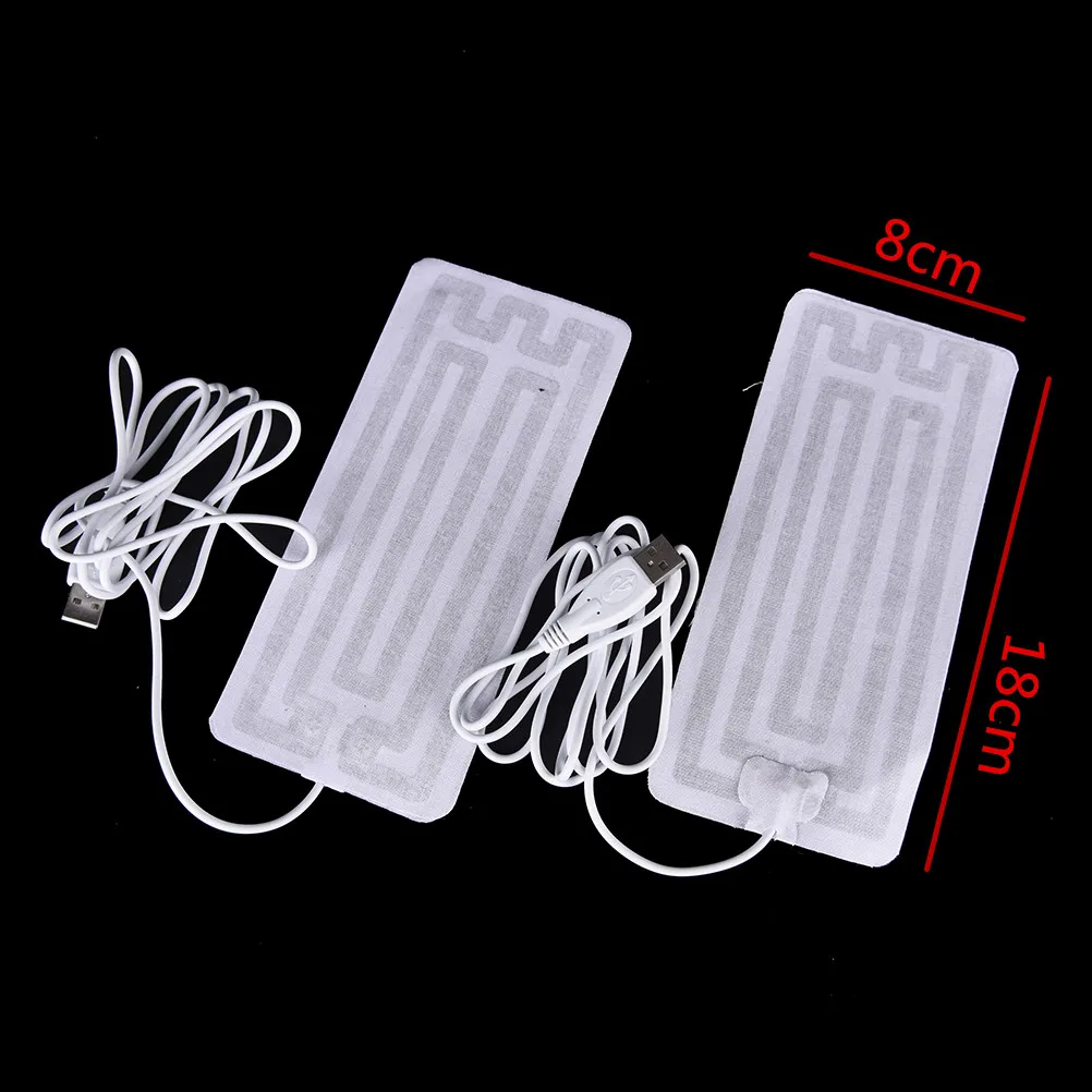 

1 Pair 5V USB Heated Socks Carbon Fiber Pads Electric Heated Insoles Winter Warm Arm Hands Waist Heated Gloves 8cm*18cm