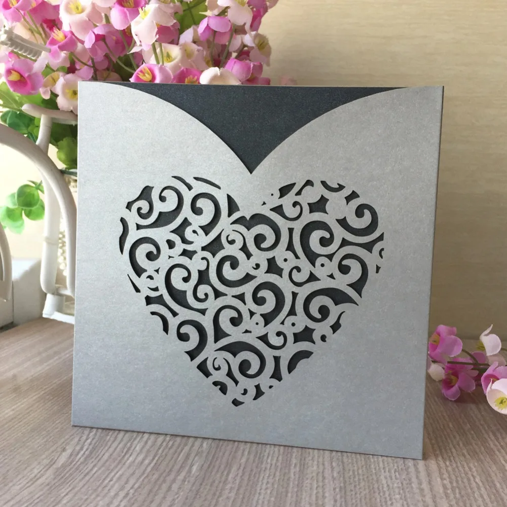 50 шт./лот Изысканный резной узор креативное изысканное приглашение на свадьбу