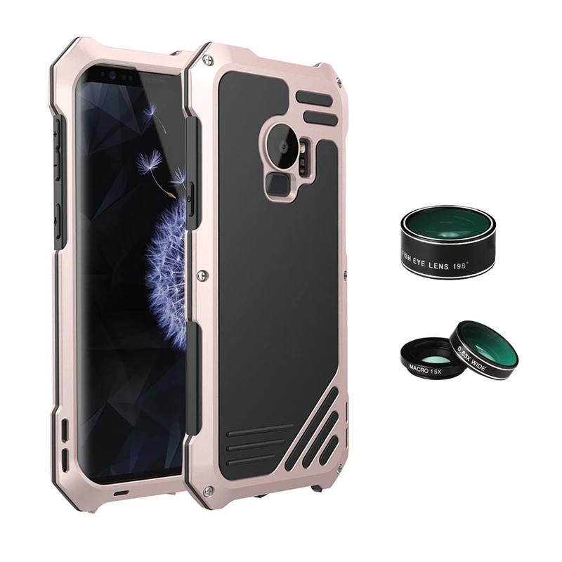 Чехол для фото фотографа для samsung Galaxy S9 S9plus S8 S8Plus S7Egde Lover Touring аксессуары рыбий глаз широкоугольный макрообъектив - Цвет: Rose Gold