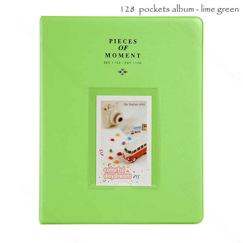 128 Photos LimeGreen Альбом для пленки Fujifilm Instax Mini 8 8+ 9 70 7s 25 26 50s 90, Pringo P231, Instax Share SP-1 SP-2, Polaroid PIC-300 Z2300 - Цвет: 128 Photos LimeGreen