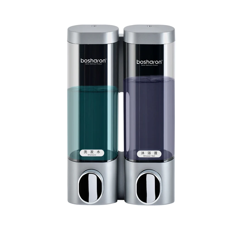 Silver Gray Double 300 мл дозатор мыла настенный аксессуары для ванной комнаты украшение дома дозаторы шампуня моющее средство жидкое дезинфицирующее средство для рук Бутылка - Цвет: Silver Gray Double