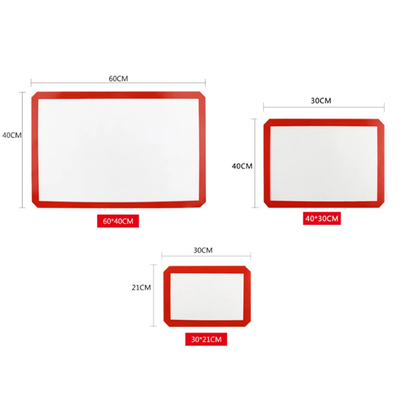 Коврик для выпечки из стекловолокна 3 размера антипригарный коврик термостойкая