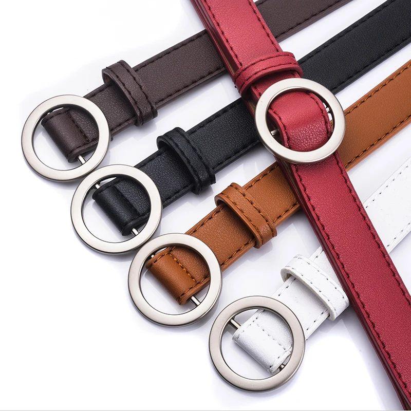 Circle Pin Buckles Belt Females Jeans Wild Belts for Women Fashion Simple Adjustable Waist Ladies Accessories ZK-072 | Аксессуары для
