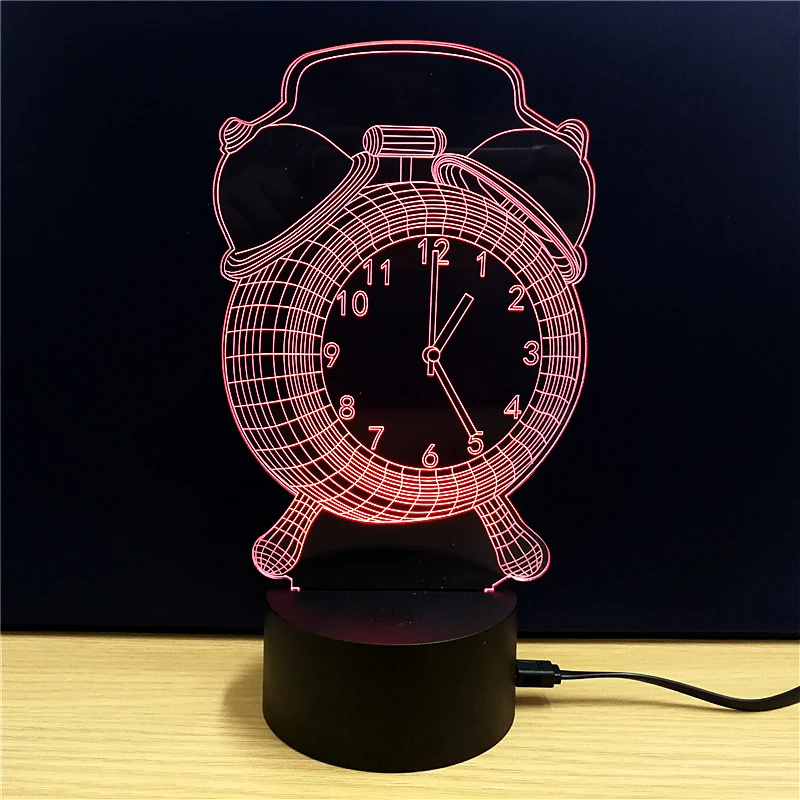 Творческий будильник акриловый светодиодный знак 7 цветов Изменение забавные