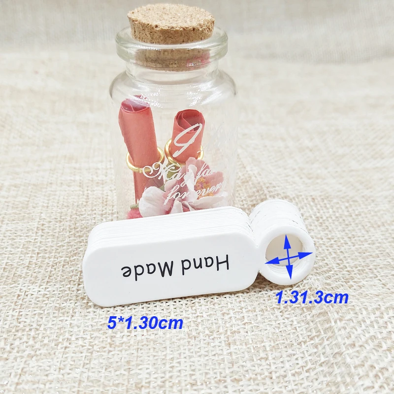 5*1 3 см милые ювелирные изделия бумажная бирка напечатанная вручную 500 шт + Белая