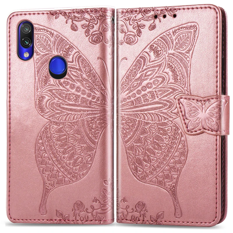 Флип-чехол с 3d-изображением бабочек и цветов для Xiaomi Redmi Note 7 6 5 pro redmi plus 6a go чехол Mi