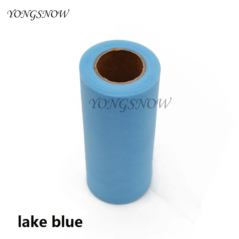 lake blue 25 ярдов/партия, 6 дюймов, тканевый Тюль в рулонах для свадьбы, украшение «катушка», ремесло, для дня рождения, вечеринки, для детского душа, Свадебный декор, принадлежности - Цвет: lake blue