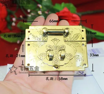 Металлические аксессуары 66 мм * 51 латунная пряжка замок Коробка для карт