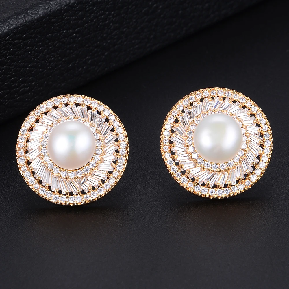 Женские серьги с искусственным жемчугом и фианитом 2018 | Украшения аксессуары