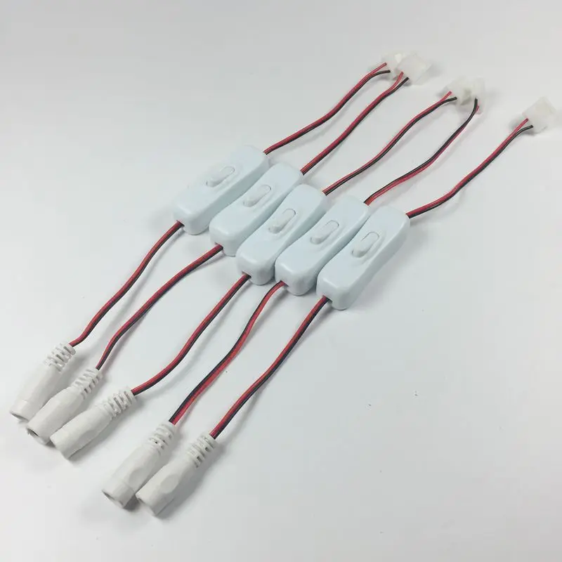 DC Женский Кабельный разъём с переключателем светодиодный разъем 2Pin для полосок