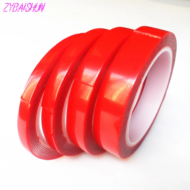 Красная Двухсторонняя клейкая лента 3 м высокопрочная акриловая гелевая