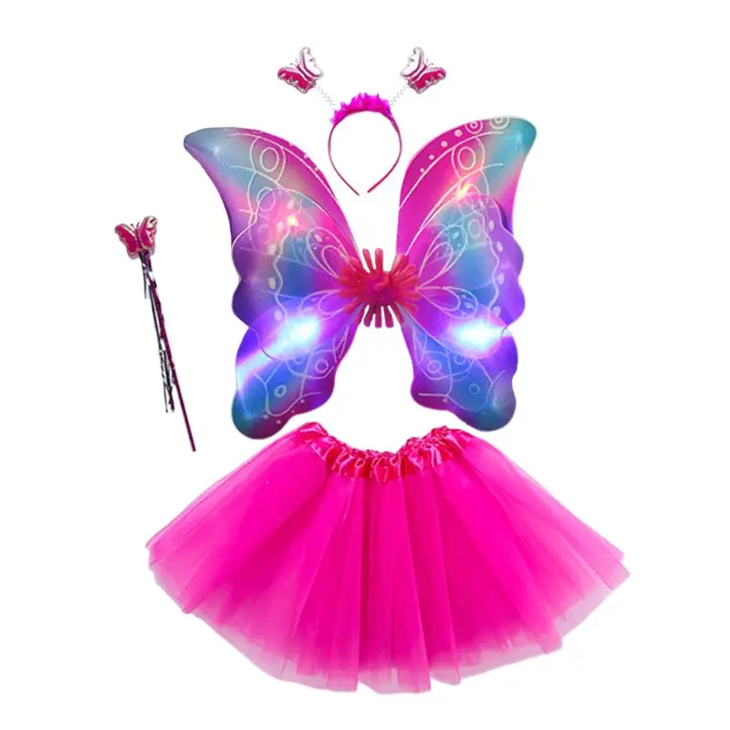 4 предмета в комплекте для девочек светодиодный сказочный костюм комплект с