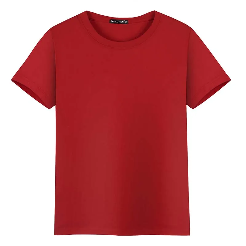 Мужская хлопковая футболка Однотонная летняя модная 9 цветов размера плюс S 5XL